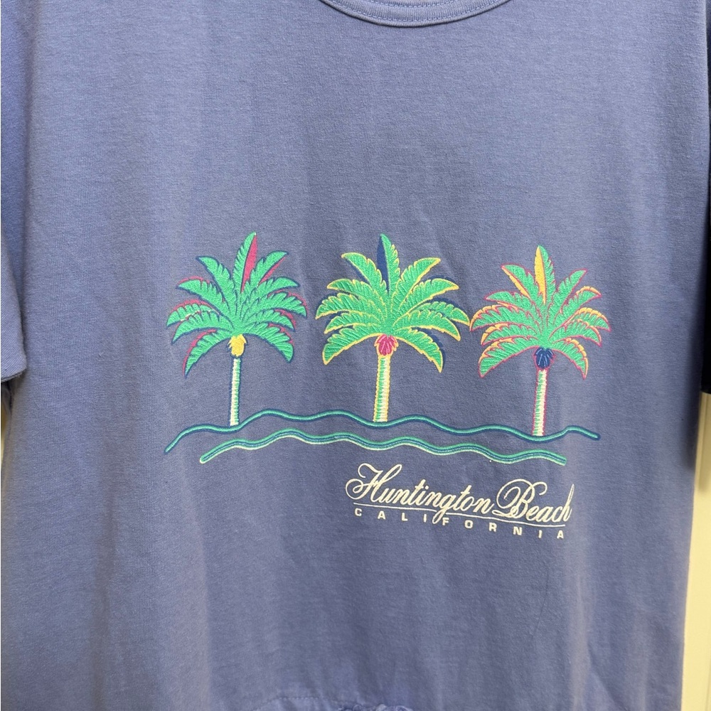 Catchin Rays Purple Palm Tree Graphic Cotton Dress in size Medium - Picture 3 of 6